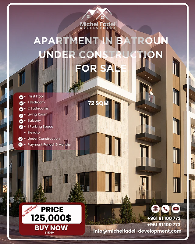ST1020-Apartment for Sale in Batroun | Under Construction ST1020-Apartment for Sale in Batroun | Under Construction