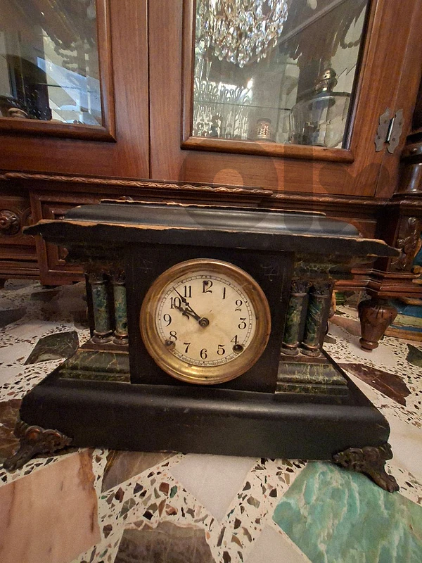 Antique Sessions Black Mantle Clock Antique Sessions Black Mantle Clock