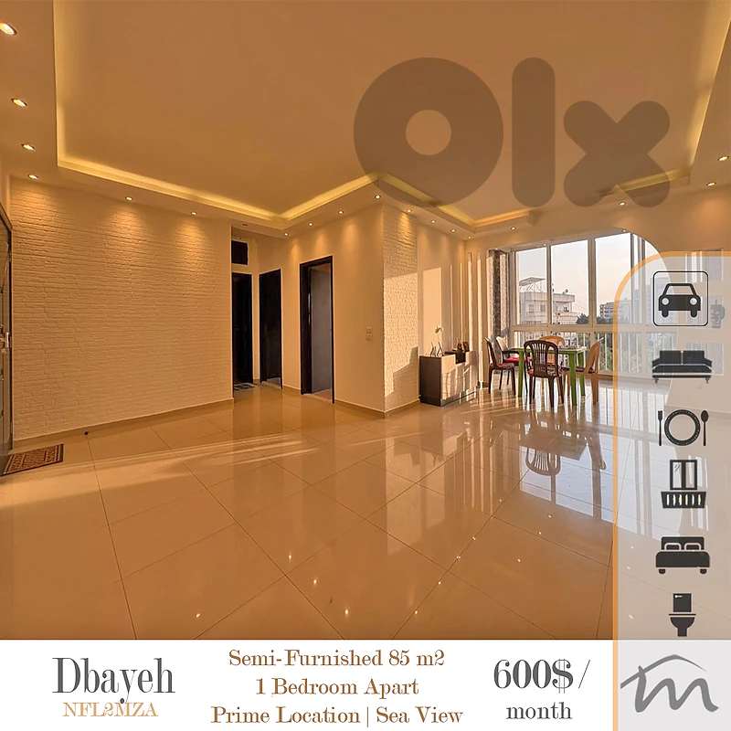 Dbayeh | Semi-Furnished 1-Bedroom Ap | Easy Access | Open Sea View Dbayeh | Semi-Furnished 1-Bedroom Ap | Easy Access | Open Sea View