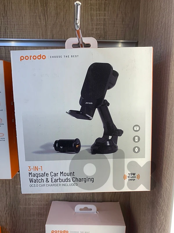 Porodo magsafe car mount PD-3IN1CMT Porodo magsafe car mount PD-3IN1CMT