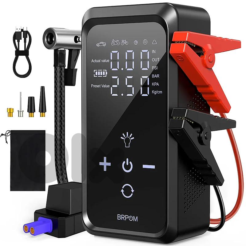 2-in-1 Portable Jump Starter & Tire Inflator, 1500A Peak 10000mAh