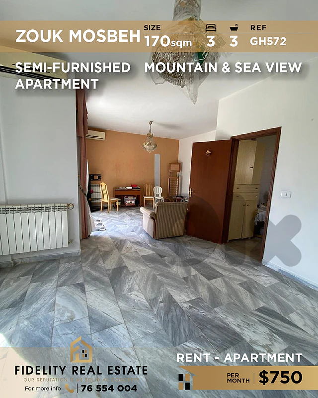 Apartment for rent in Zouk Mosbeh GH572 شقة للإيجار في زوق مصبح