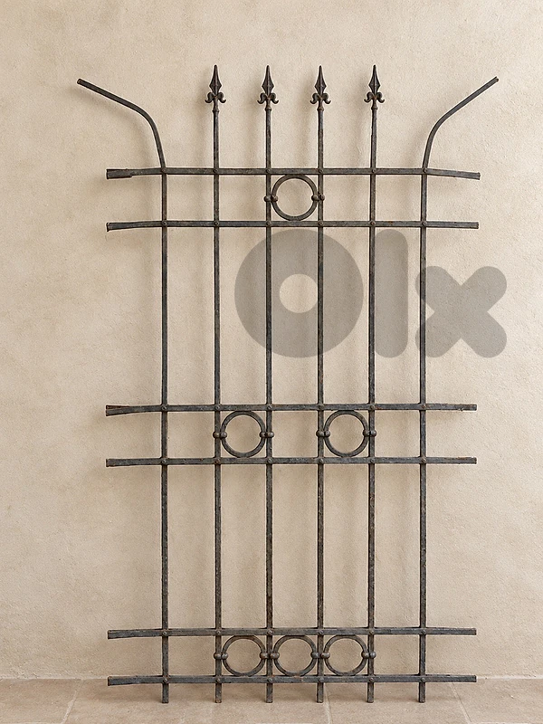 11 Antique Handmade Wrought Iron Fence Panels (200+ Years Old)