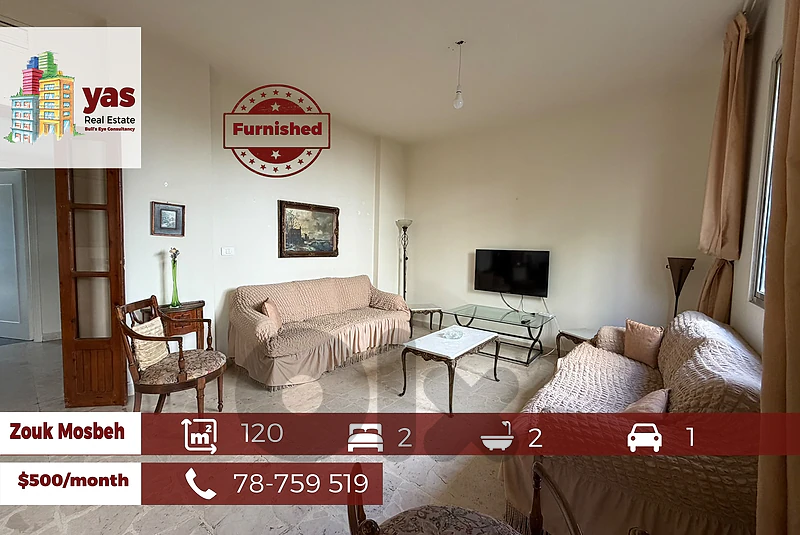 Zouk Mosbeh 120m2 | Rent | Fully furnished | Dead-End Street | RH |