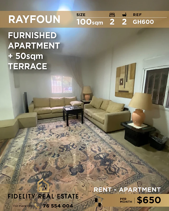 Apartment for rent in Rayfoun GH600 شقة مفروشة للإيجار في ريفون Apartment for rent in Rayfoun GH600 شقة مفروشة للإيجار في ريفون