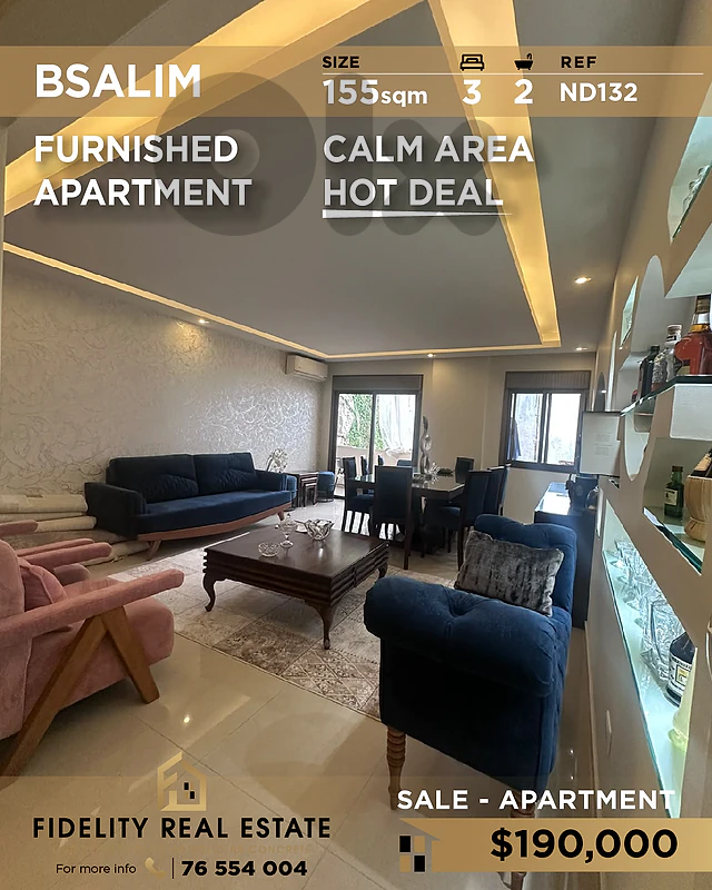 Apartment for sale in Bsalim ND132 شقة  للبيع في بصاليم