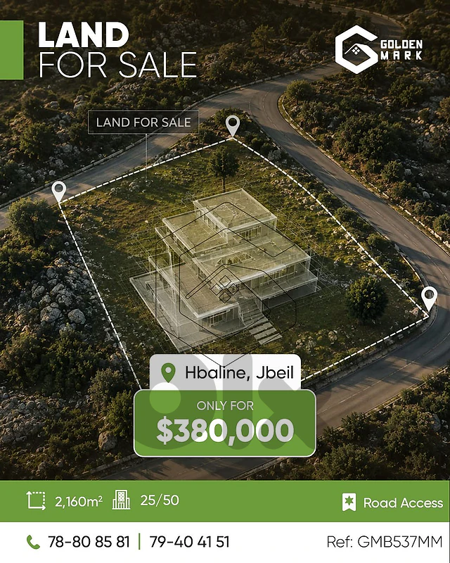 GMB537MM Land for sale in Hbaline Jbeil أرض للبيع في حبالين، جبيل