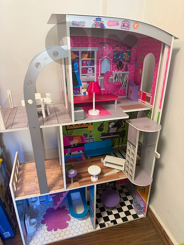 wooden Doll House for Kids