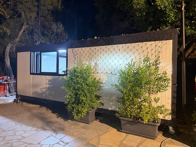 Outdoor Planter Box with Green Plants