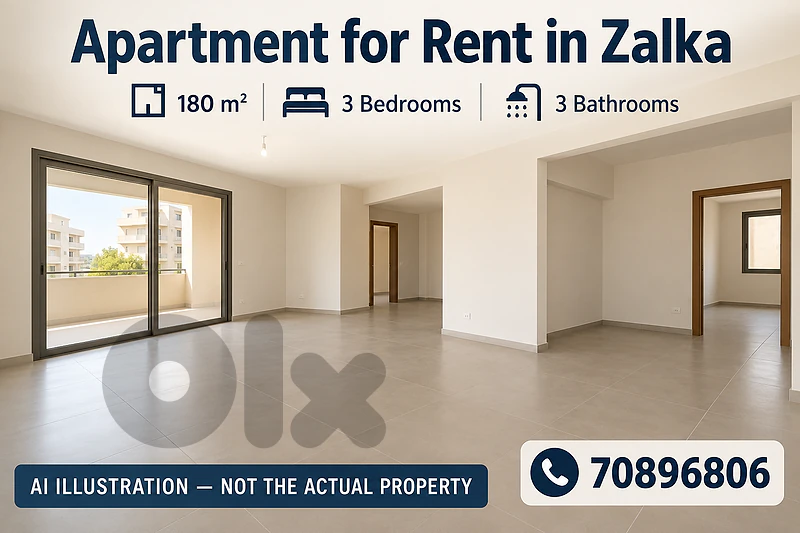 3-Bedroom Apartment for Rent in Zalka - $12,000/Year