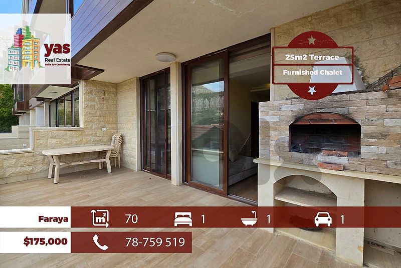 Faraya 70m2 | 25m2 Terrace | Furnished Chalet | New Building | DA