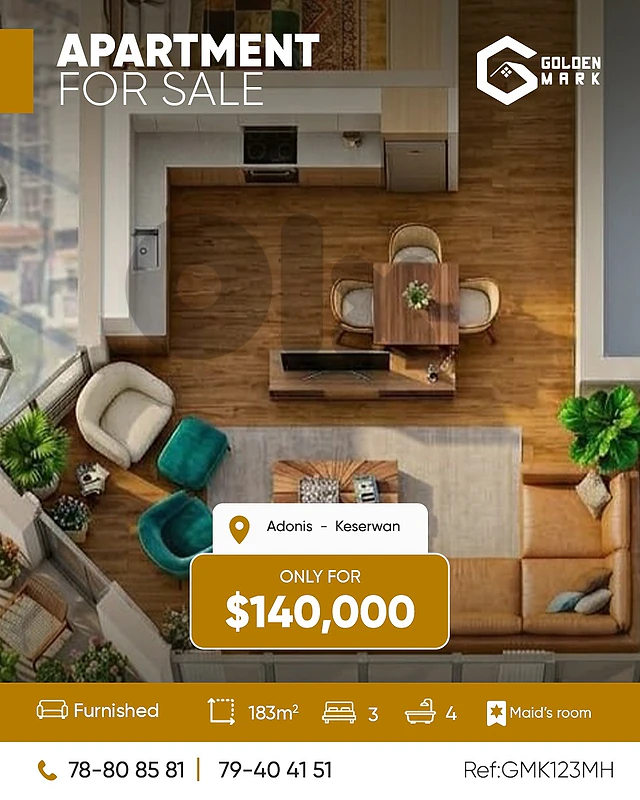 GMK123MH - Apartment For Sale In Adonis - شقة للبيع في أدونيس