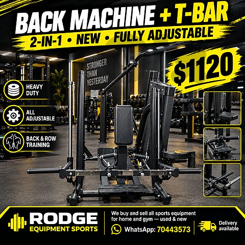 Back machine and t-bar in one machine new all adjustable - Gym, Fitness ...