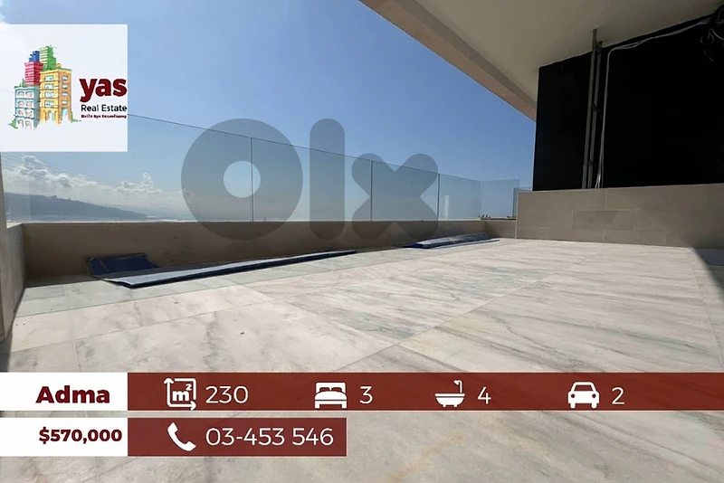 Adma 230m2 | 120m2 Terrace | New Apartment | Panoramic View | RA/YAV |