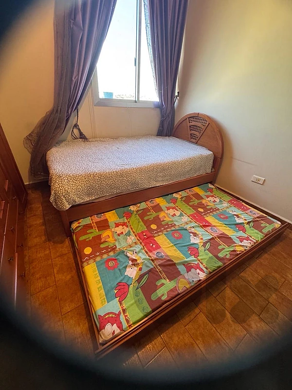 bed with mattress