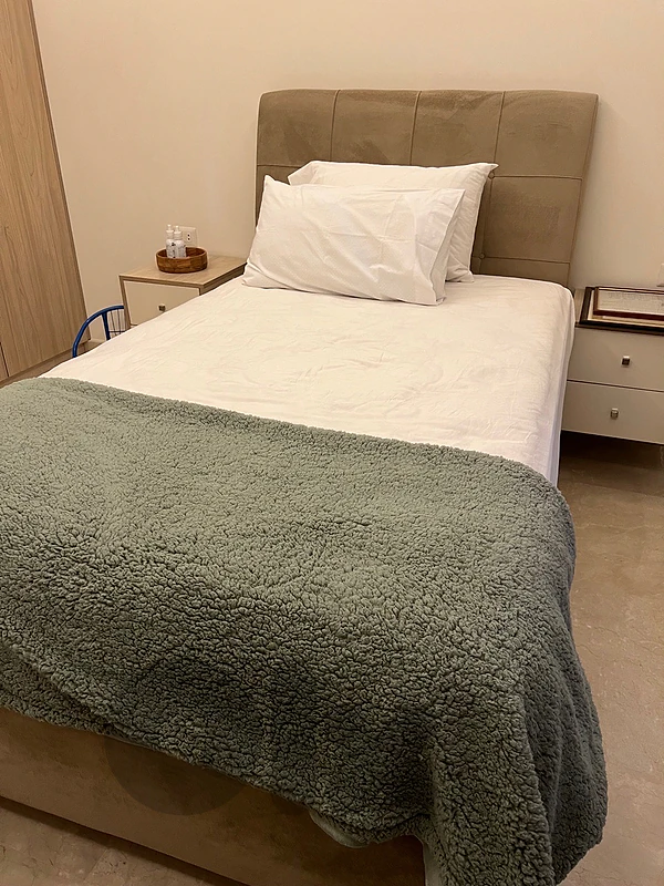 bed with mattress