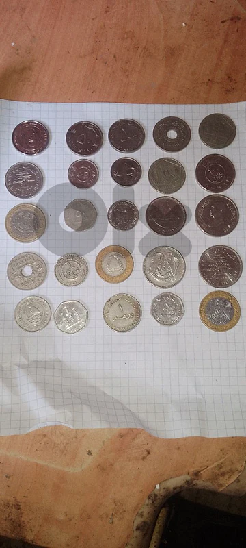 old coins mixed