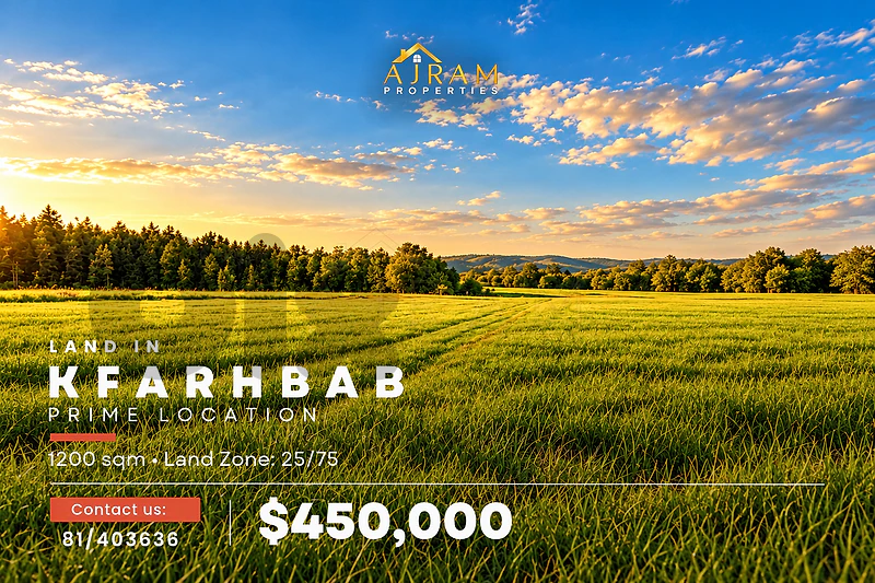 Land In Kfarhbab | 1200 sqm | Prime Location