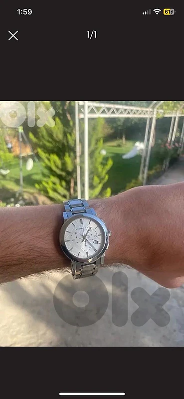 luxury silver Bureburry watch