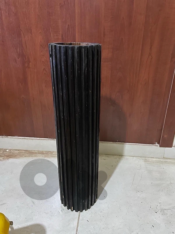Wooden floor vase