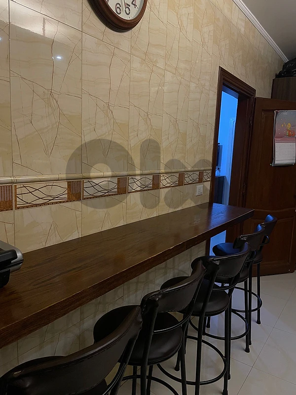 Large kitchen wooden bar 345 cm by 45 cm
