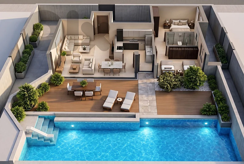 Luxury Apartment with Private Pool & Terrace | IKON Hamra