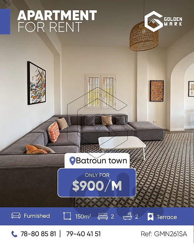 GMN261SA - Apartment for rent in Batroun شقة للإيجار في البترون