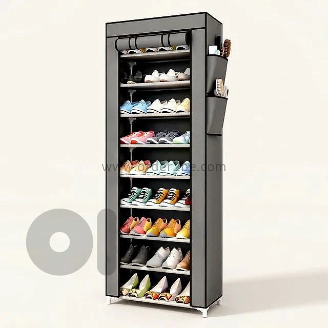 Shoe Storage Cabinet with Roll-Up Cover