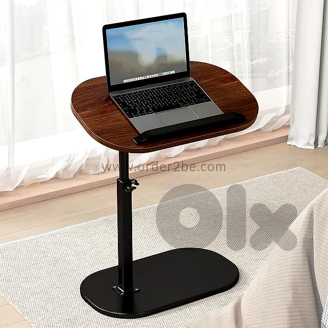 C-Shaped Adjustable Side Table with 360° Swivel