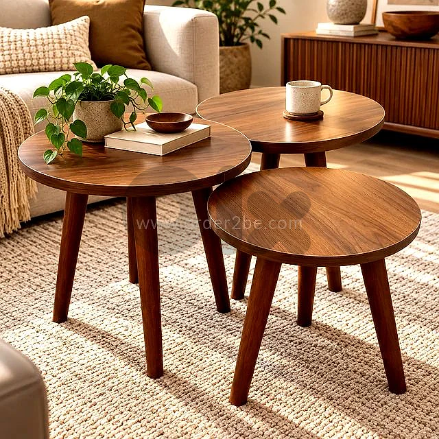 Nesting Table Set with Tripod Legs
