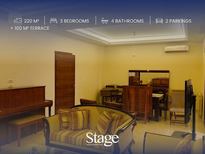 Fully Furnished 220 sqm Apartment with City & Sea Views in Mezher