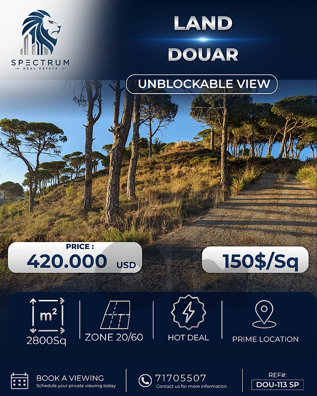 LAND | DOUAR | ZONE 20/60 | UNBLOCKABLE VIEW, (DOU-113) SP LAND | DOUAR | ZONE 20/60 | UNBLOCKABLE VIEW, (DOU-113) SP