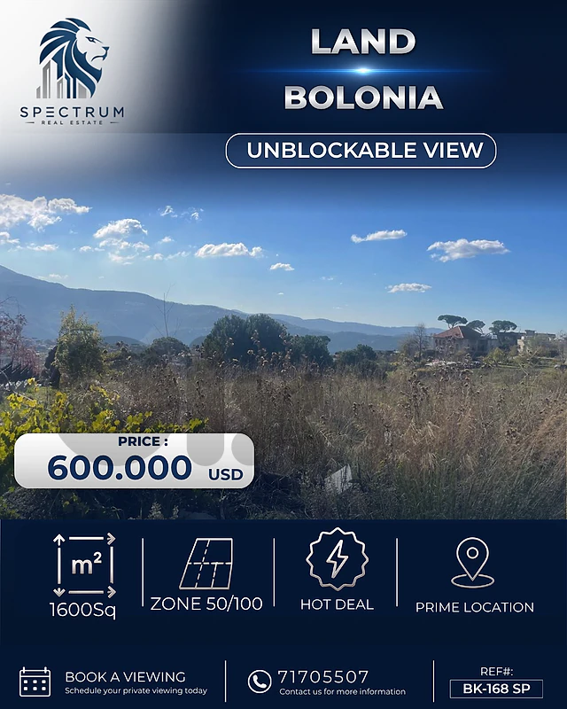 LAND | BOLONIA | ZONE 50/100 | OPEN VIEW, (BK-168) SP LAND | BOLONIA | ZONE 50/100 | OPEN VIEW, (BK-168) SP