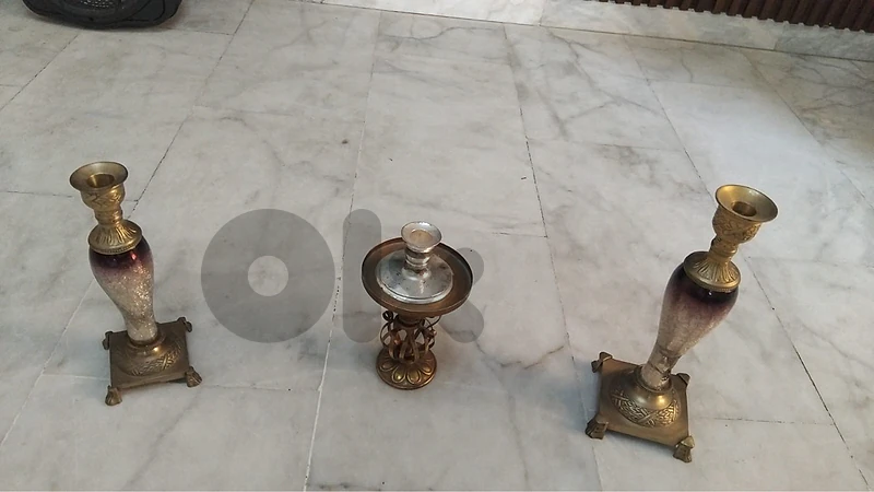 2 Decorative Candle Holders and 1 Centerpiece – $20