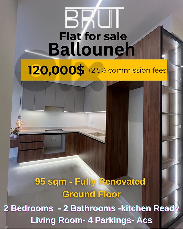 95 sqm Fully Renovated apartment for sale in Ballouneh