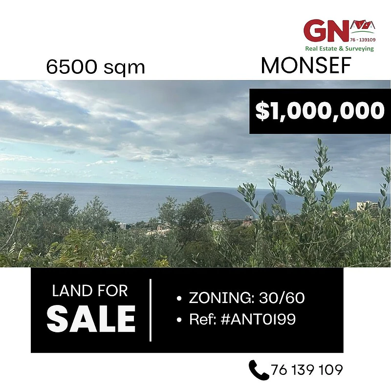 Land in Monsef 6500m² ONLY for 1000K في المنصف