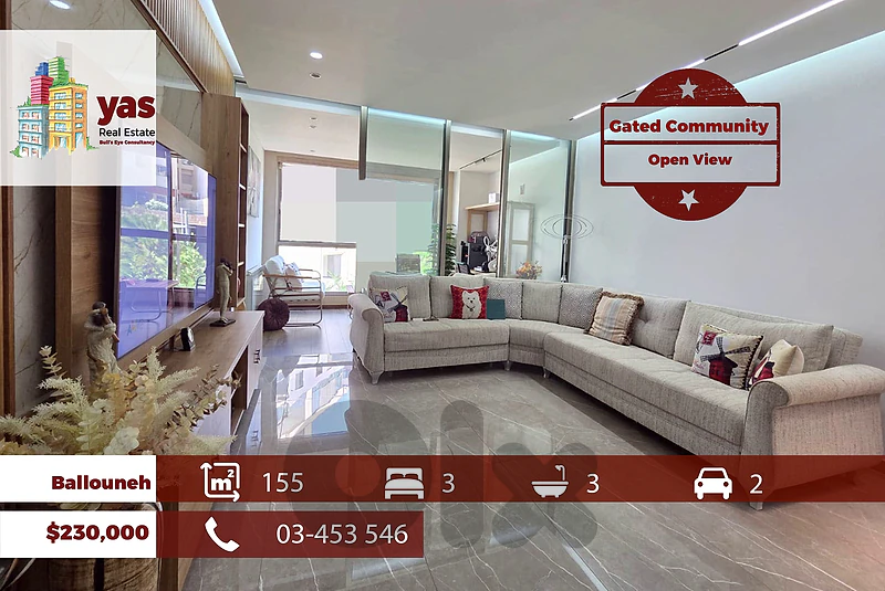 Ballouneh 155m2 | Gated Community | Open VIew | Catch | TO