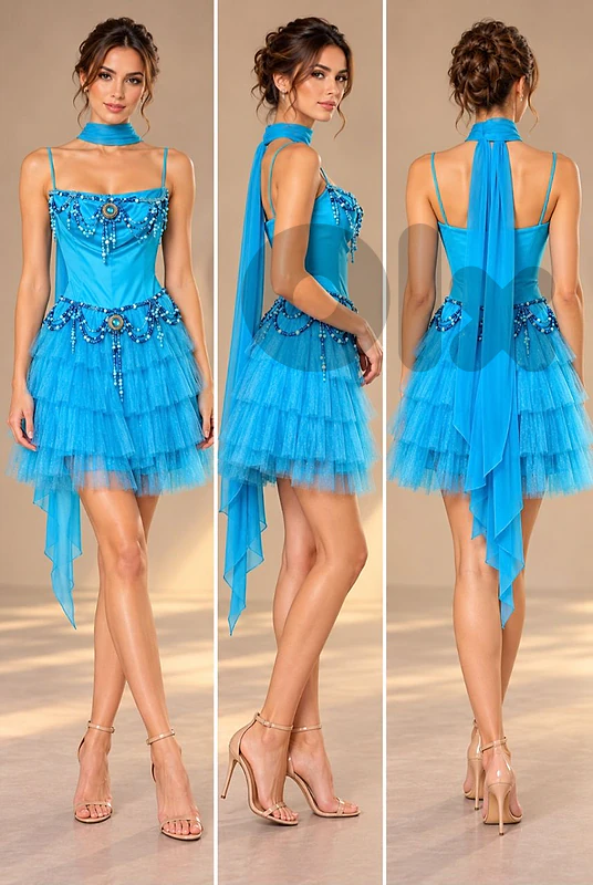 For Sale: Light Blue Dress - Formal Events, Size 38, Worn Only Once!