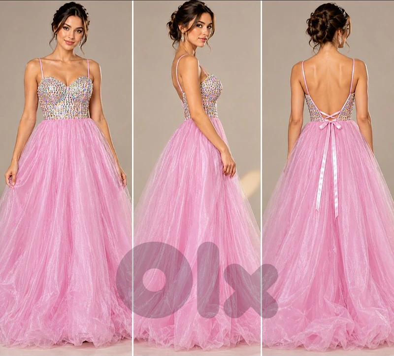 For Sale: Stunning Pink Princess Dress - Size 38, Worn Only Once!
