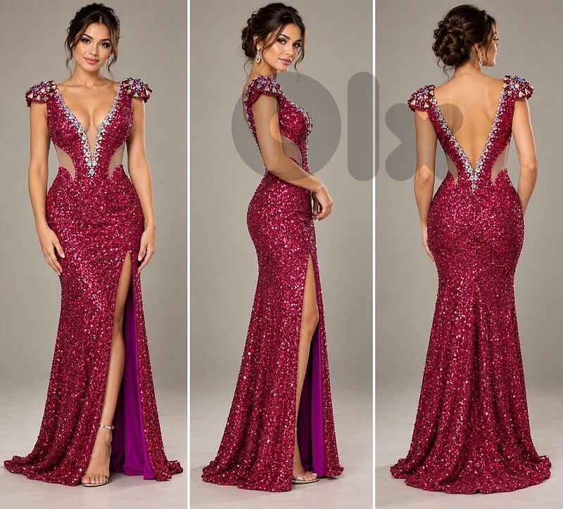 For Sale: Elegant Fuchia Dress - Size 38, Worn Only Once!