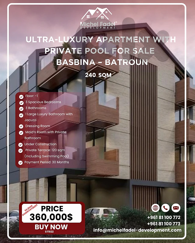 ST1022-Ultra-Luxury Apartment with Private Pool for Sale | Basbina