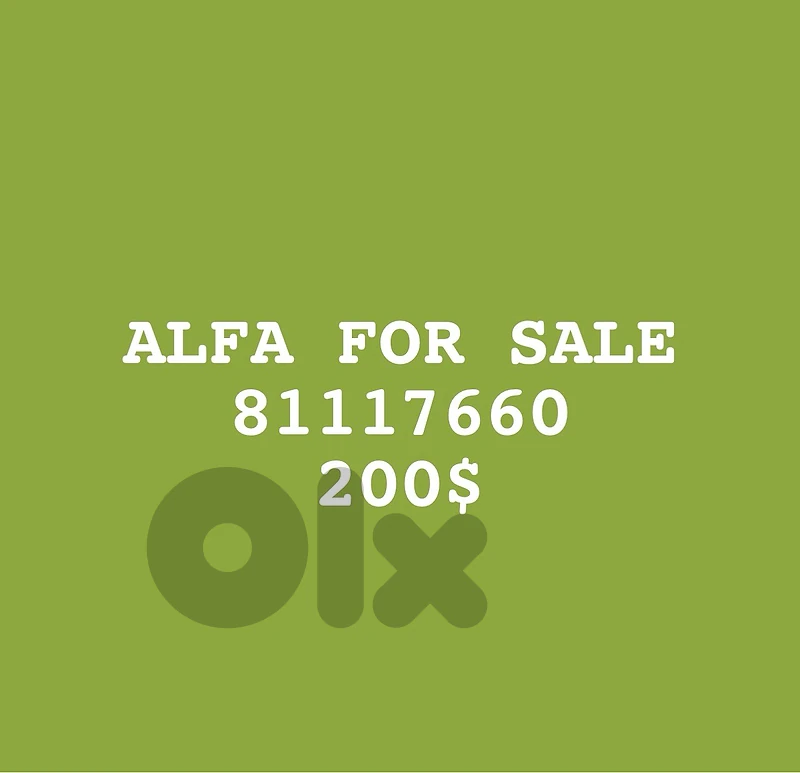 Number alfa for sale 81117660 200$ 79110801