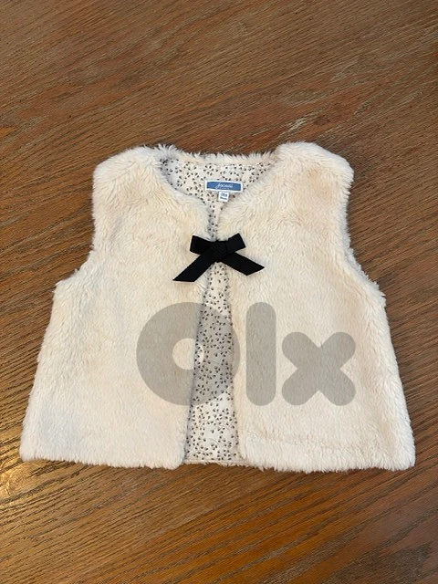 JACADI Paris Ivory Faux-Fur Vest – 36M / 98 cm