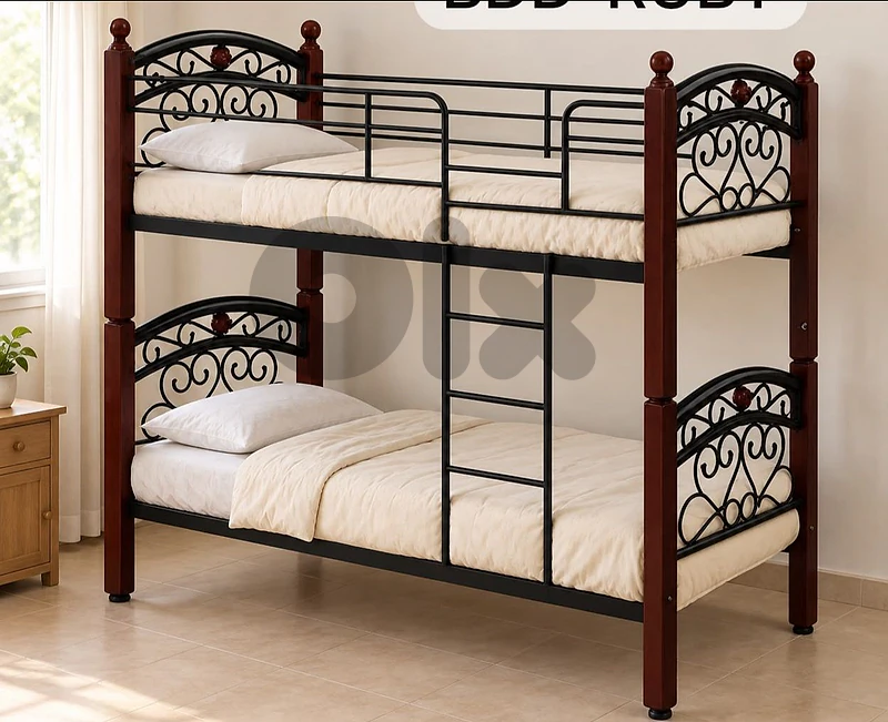 تخت طابقين ماليزي مع خشب       Double bed malisie