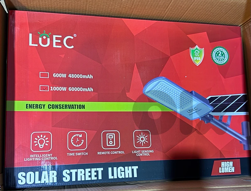 لمبة بلدية طاقة شمسية 1000w/600w ضوء اصفر و ابيض