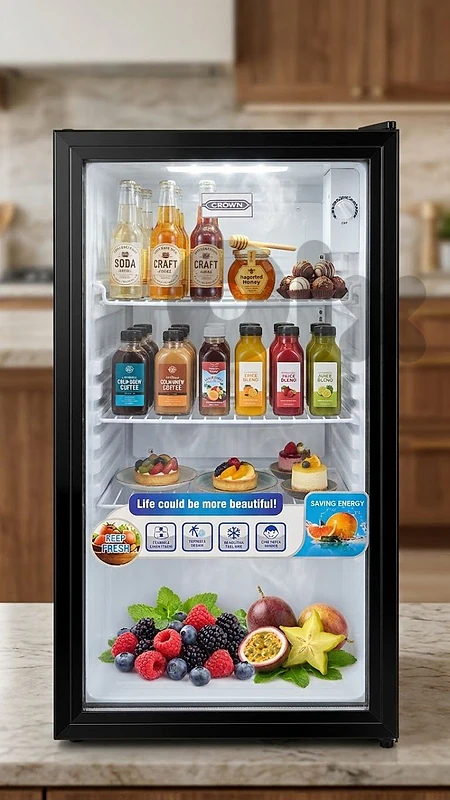 display fridge showcase refrigerator glass door براد واجهة