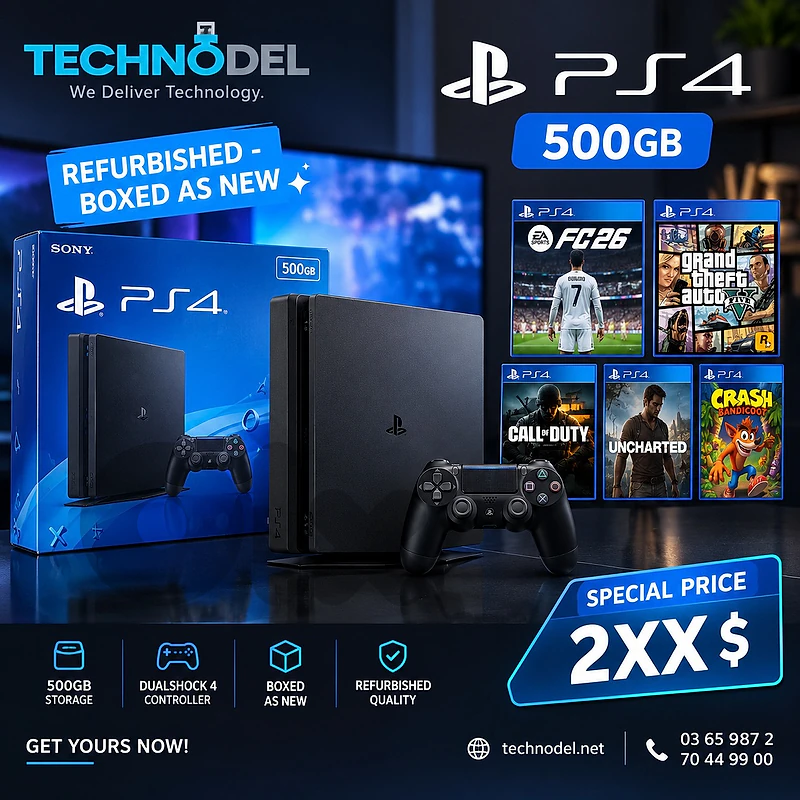 PS4 معدلة بالعلبة مع 5 العاب