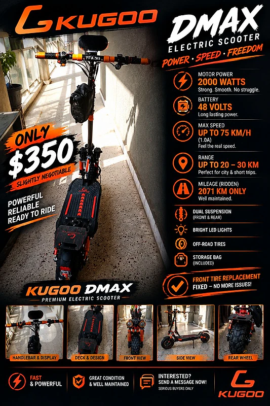 KUGOO DMAX 355$ ELECTRIC SCOOTER