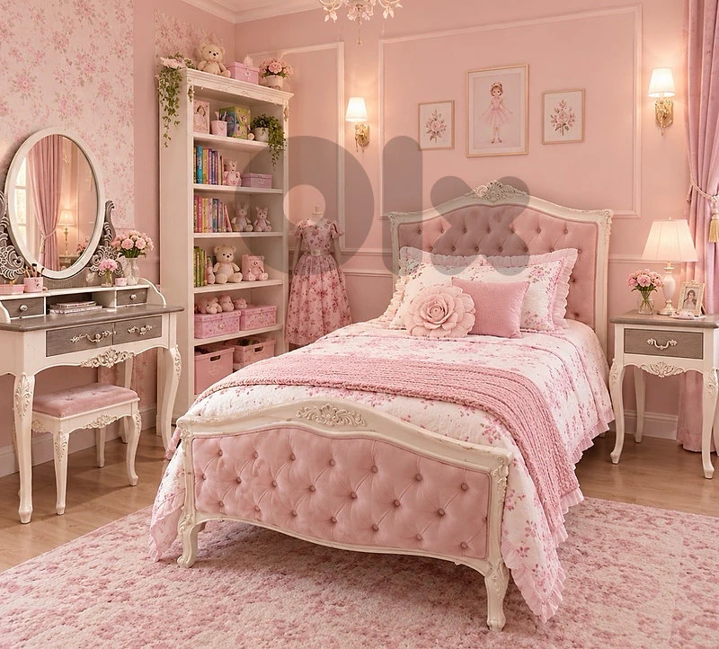 غرفة نوم فتاة خشب ببلاش 300$