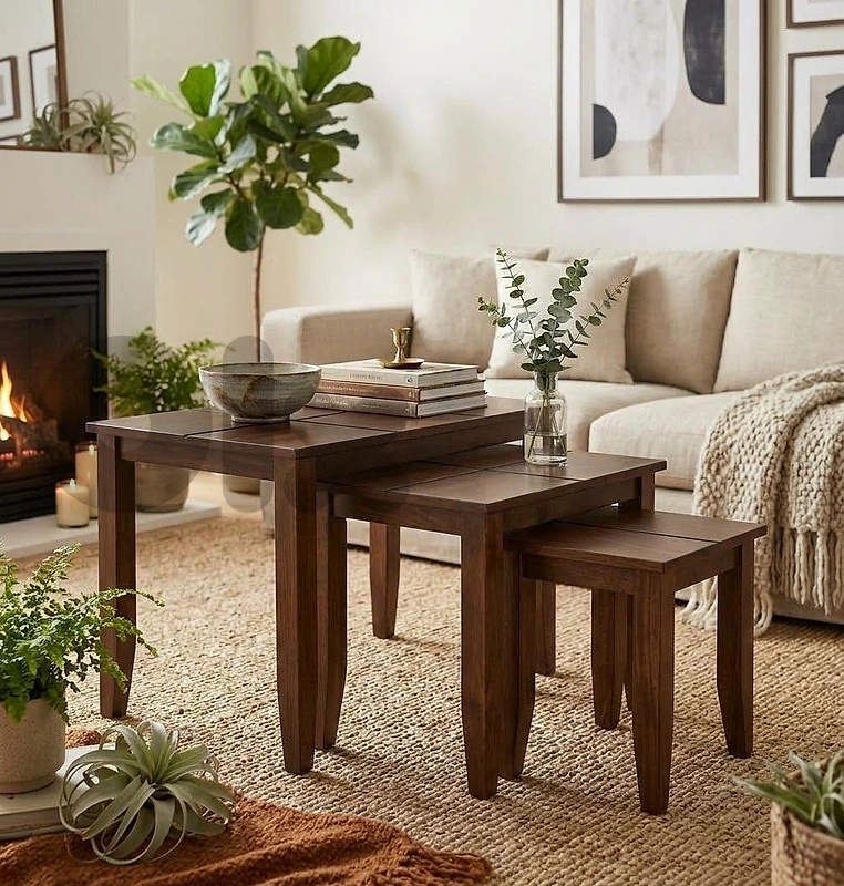 Walnut Coffee Table Set